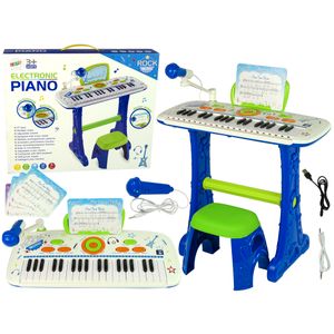 Dječji klavir na postolju "Piano for Kids" sa notama - plava