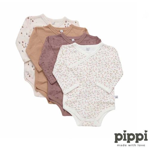 Pippi - Bodi dugi rukav s printom (4 kom), Burlwood, vel. 68 slika 2