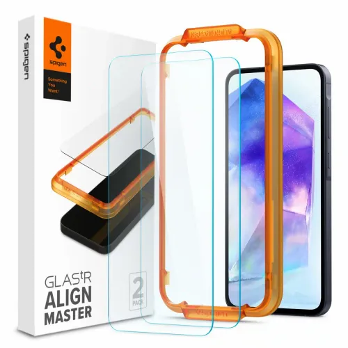 Spigen - Glas.tR Align Master (2 kom) za Samsung Galaxy A55 5G - Prozirni slika 1