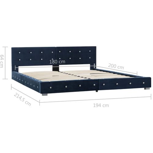 Okvir za krevet plavi baršunasti 180 x 200 cm slika 7