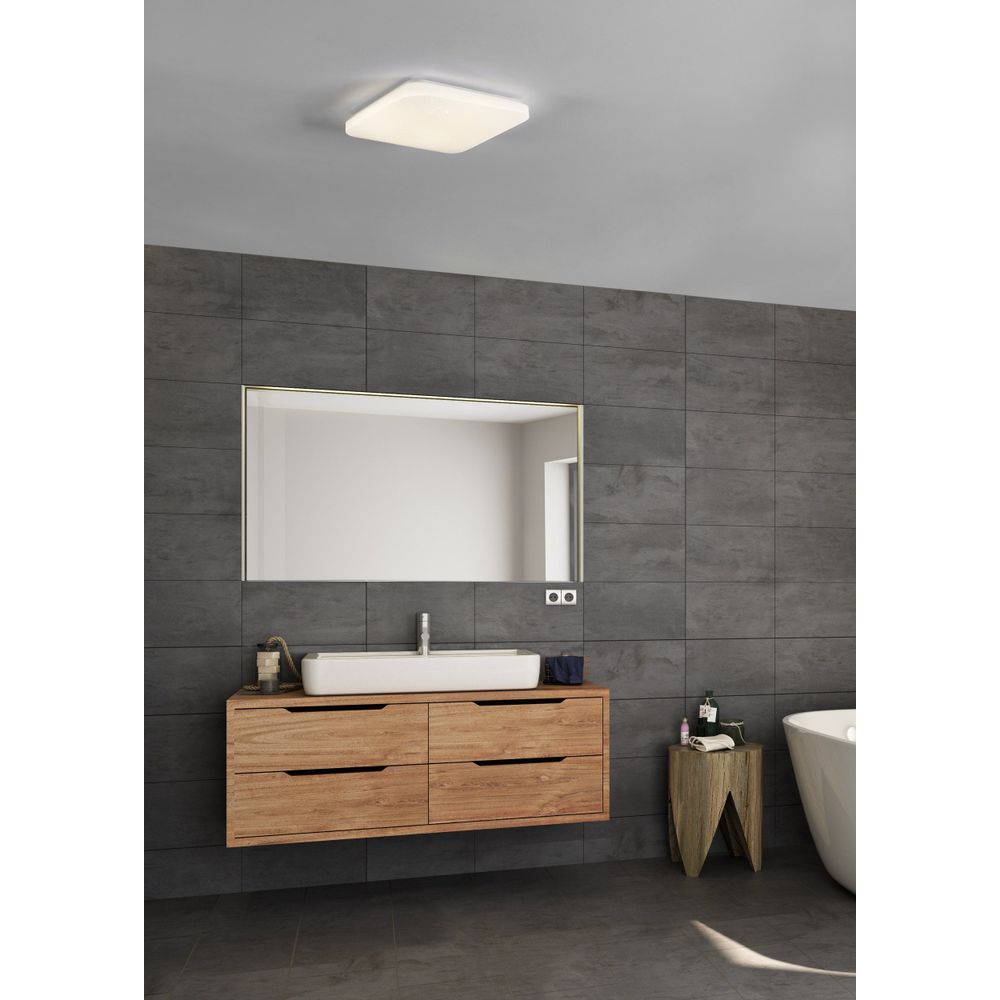Eglo plafonjera 'Frania-S' LED, 14,6W, IP44, 330x330 mm, bijela/kristal efekt slika 6