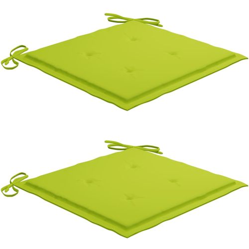 Stolica za ljuljanje s jarko zelenim jastukom masivna tikovina slika 5
