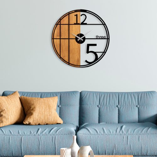 Wallity Ukrasni drveni zidni sat, Wooden Clock - 62 slika 3