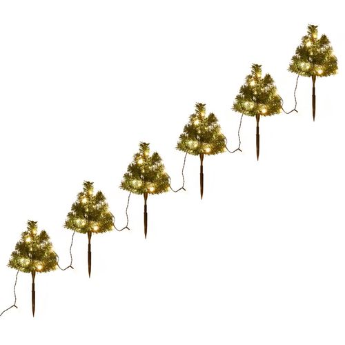 Božićna drvca za stazu 6 kom tople bijele LED žarulje 45 cm PVC slika 1