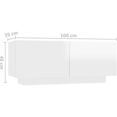 Noćni ormarić visoki sjaj bijeli 100 x 35 x 40 cm od iverice slika 16