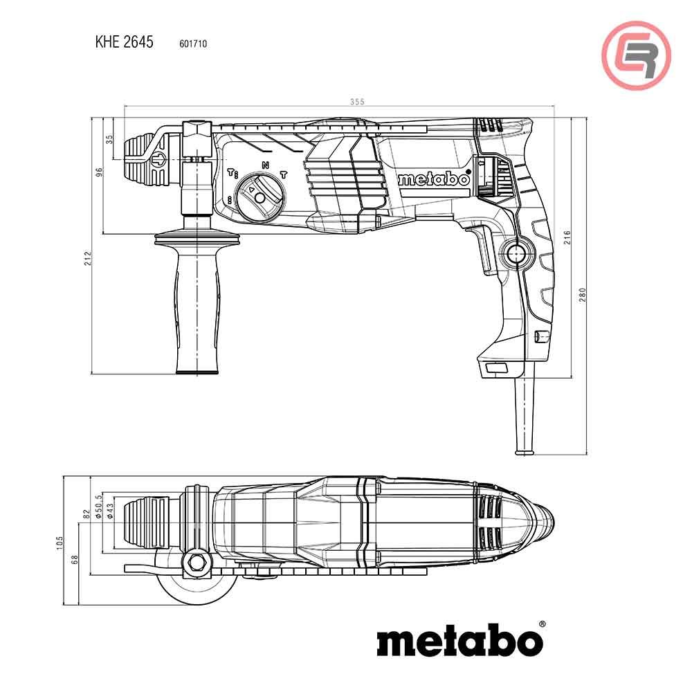 Metabo Čekić Kombinovani KHE 2645 SDS - plus 850W - 601710500 slika 4