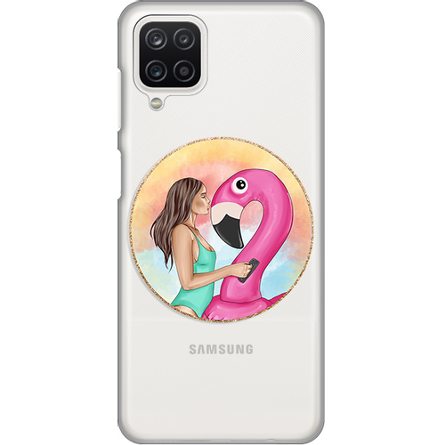 Torbica Silikonska Print Skin za Samsung A125F Galaxy A12 Flamingo Kiss slika 1