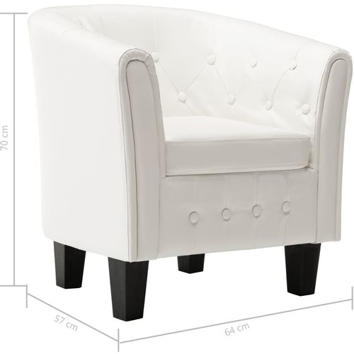 Fotelja od umjetne kože bijela slika 46