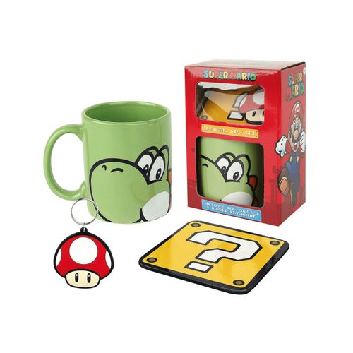 PYRAMID SUPER MARIO (YOSHI) MUG COASTER KEYCHAIN GIFT SET slika 1