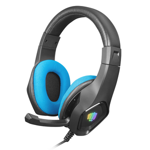 Natec NFU-1679 FURY PHANTOM, Gaming Headset with Volume Control, 3.5mm Stereo, LED Backlit (USB), Black/Blue