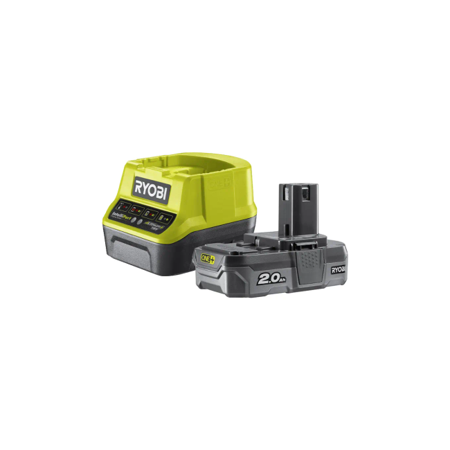 Ryobi 18V ONE+ Set: Kompaktni punjač + Baterija 2.0 Ah, RC18120-120