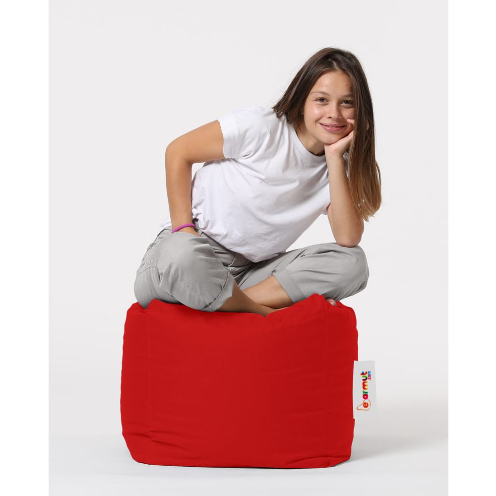 Crveni Kvadratni Pouf - Vrtne Pufne slika 1