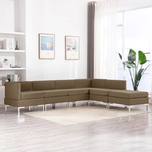 6-dijelni set sofa od tkanine smeđi slika 1