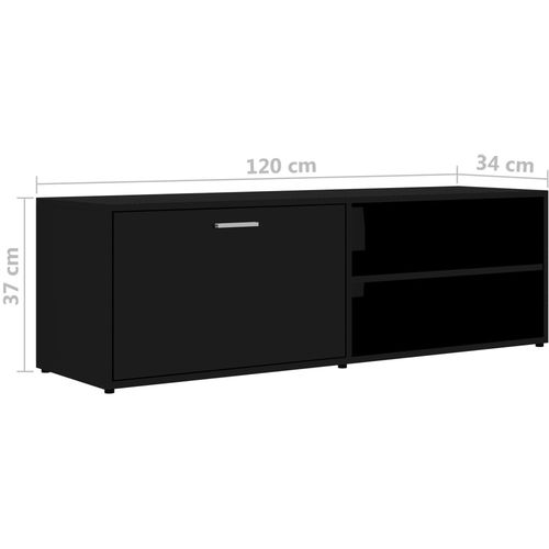 TV ormarić visoki sjaj crni 120 x 34 x 37 cm od iverice slika 18