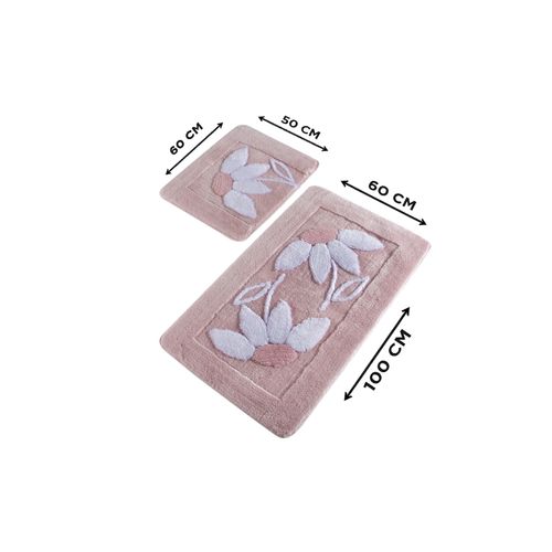 Set kupatilskih prostirki Daisy - Pink Multicolor Acrylic (2 komada) slika 3