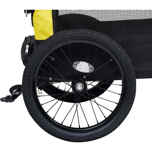 2-u-1 prikolica za bicikl i kolica za kućne ljubimce žuto-crna slika 11