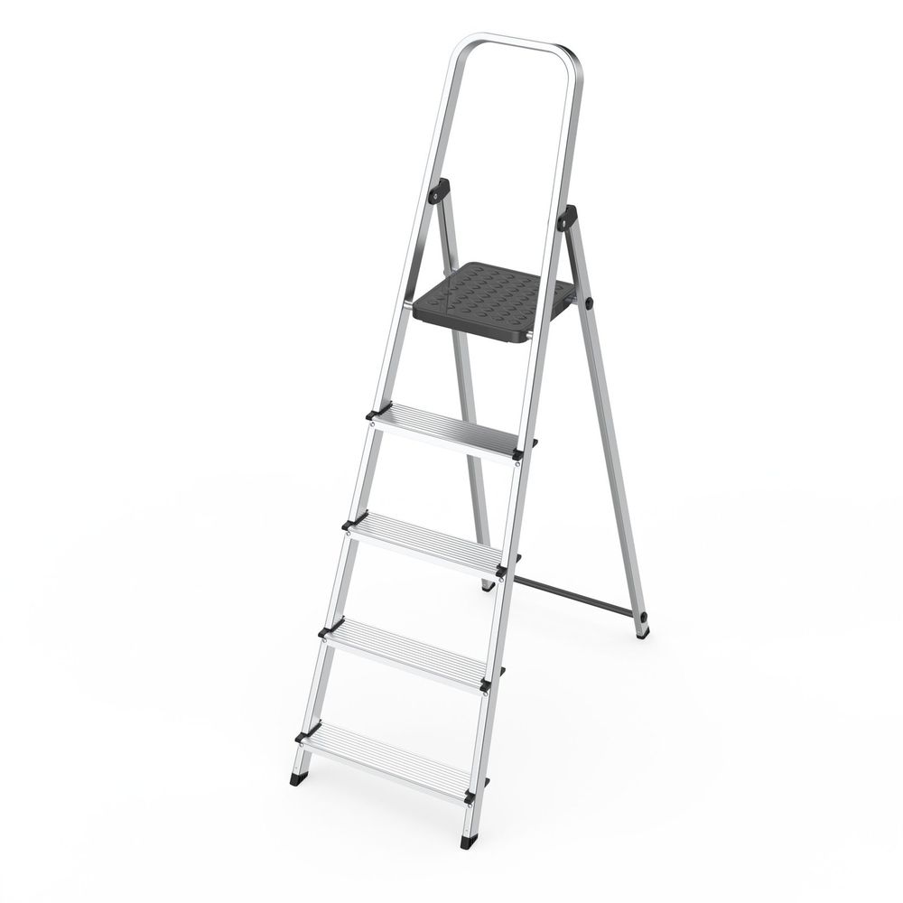 ModernHome aluminijske jednostrane ljestve s 5 stepenica – sklopive, s platformom, nosivost 150 kg slika 6