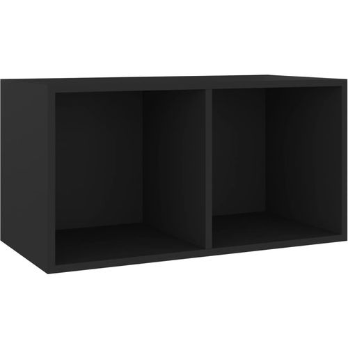 Kutija za pohranu vinilnih ploča crna 71 x 34 x 36 cm drvena slika 17