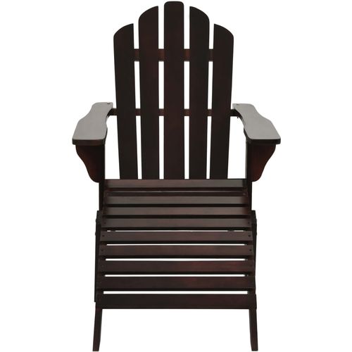 Vrtna stolica s otomanom drvena smeđa slika 20