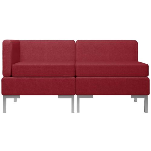 2-dijelni set sofa od tkanine crvena boja vina slika 3