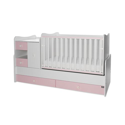 LORELLI MiniMAX Modularni krevetić 4in1 s Mehanizmom Ljuljanja White/Orchid Pink 190x72 cm   slika 3