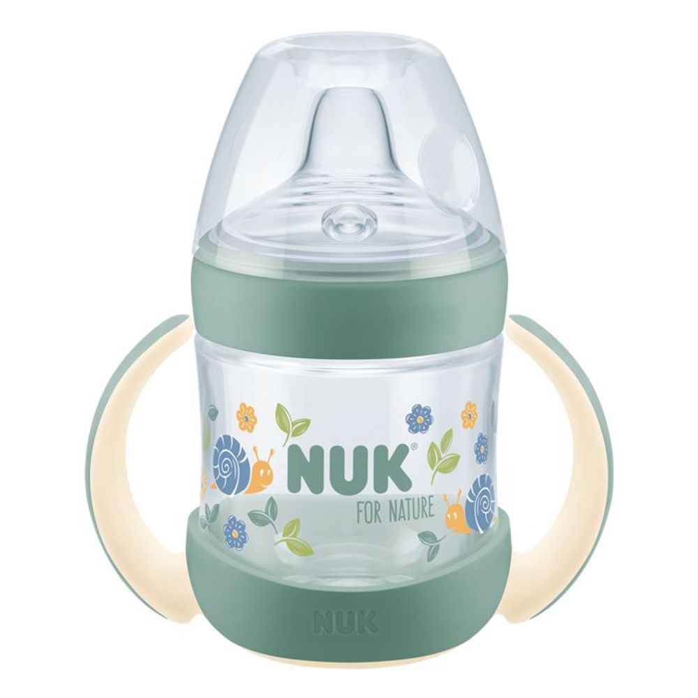 NUK Prelazna flašica For Nature sa indikatorom temperature 6m+ 150ml, Zelena slika 1
