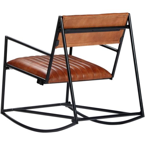 282903 Rocking Chair Brown Real Leather slika 24