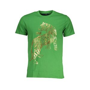 CAVALLI CLASS GREEN MEN'S SHORT SLEEVED T-SHIRT