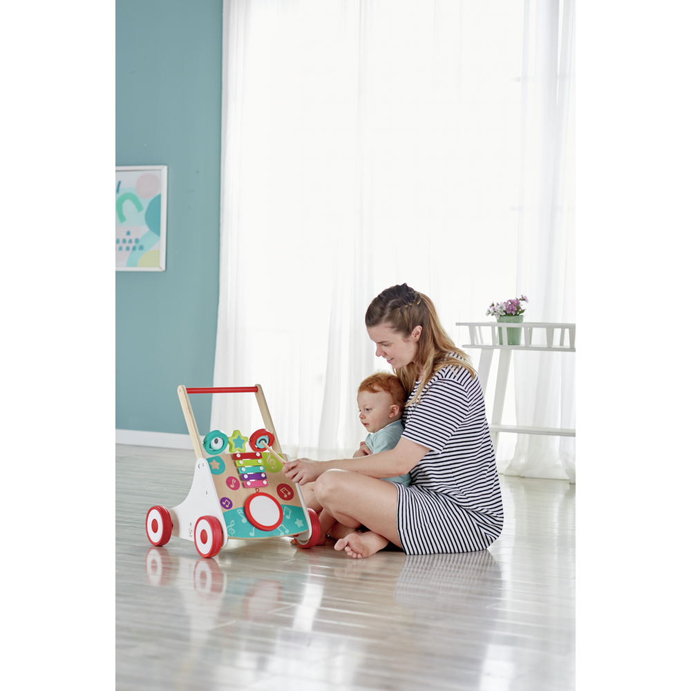 Hape Drvena muzička guralica Music Push Learning Walker E0383A slika 7