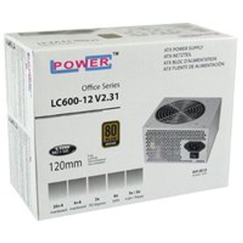 LC-Power PSU 600W 12cmOffice Series LC600-12 V2.316xSATA,2xPCIe,Active PFC,80+Bronze slika 2