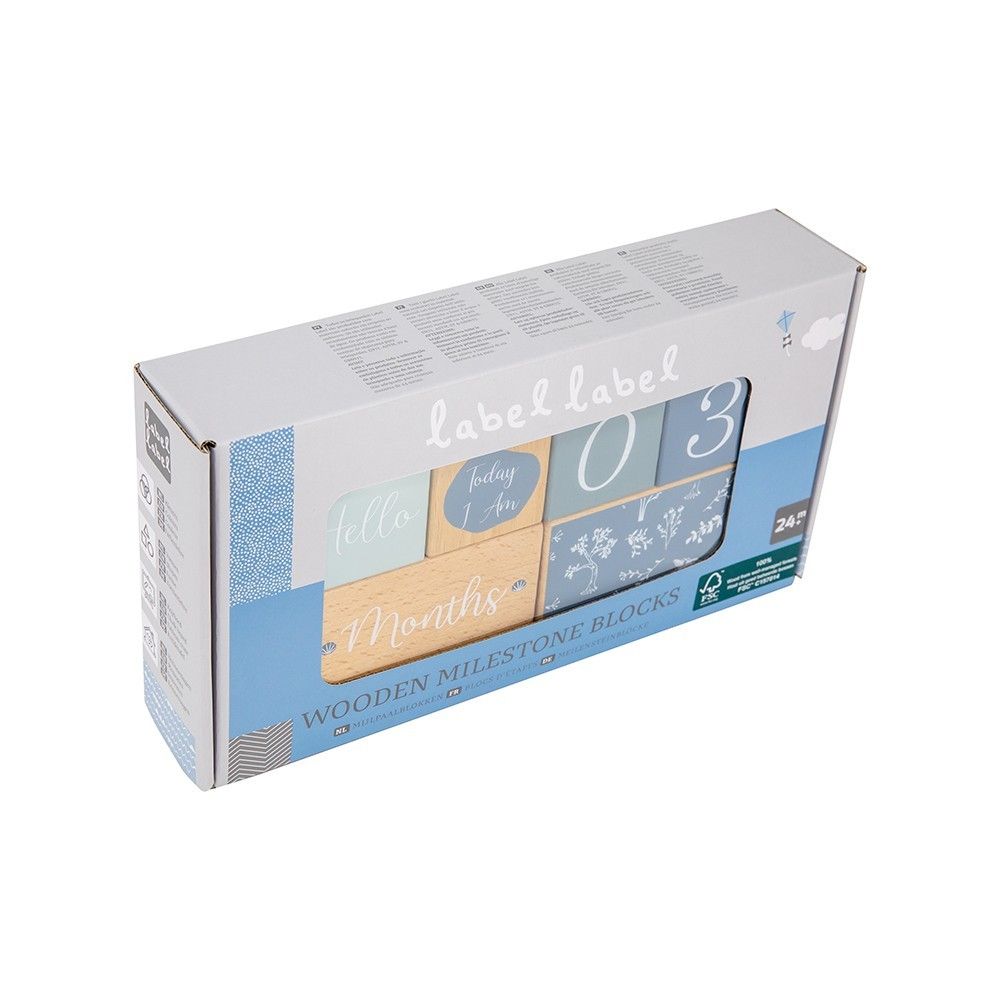 Label Label Drvene kocke Milestone, Blue slika 5