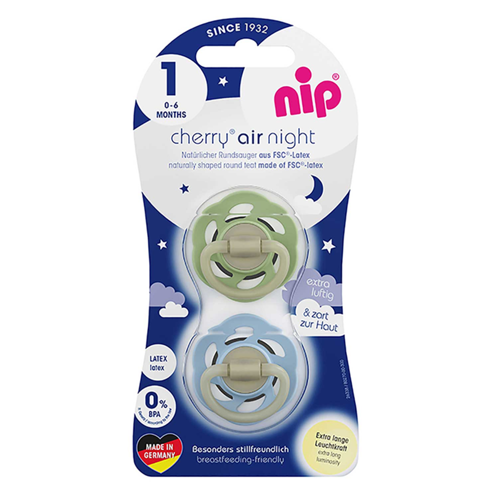 nip® Duda varalica Cherry Air Night 0-6mj (veličina 1) - Latex, 2kom Zelena/Plava slika 7