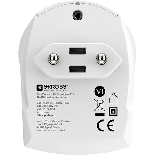 Skross adapter EU plug + 4x USB-A slika 3