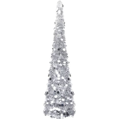 Prigodno umjetno božićno drvce srebrno 150 cm PET slika 12