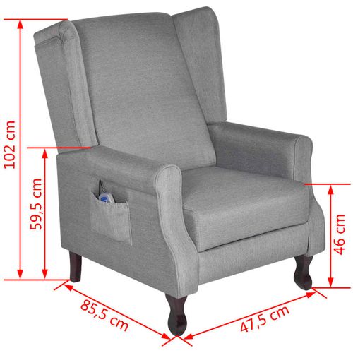 Fotelja za masažu od tkanine siva slika 18