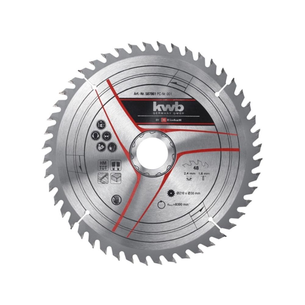 KWB rezni list 210x30x2,4 mm/1,6 mm, 48z za tc-sm 216 i tc-ms 216 slika 1