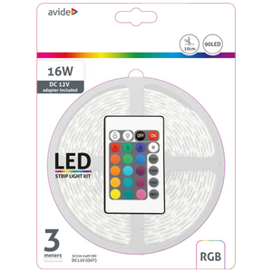 Avide LED traka sa daljinskim upravljačem, RGB, 7.2W, 12V, 3 met. - ABLSBL12V5050-30RGB