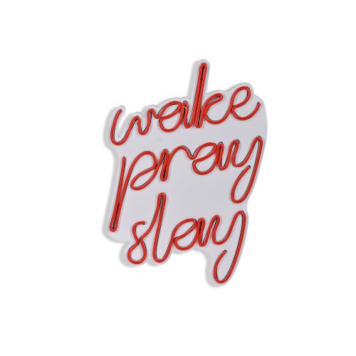 Wallity Ukrasna plastična LED rasvjeta, Wake Pray Slay - Red slika 6