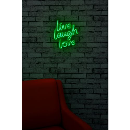 Wallity Ukrasna plastična LED rasvjeta, Live Laugh Love - Green slika 3