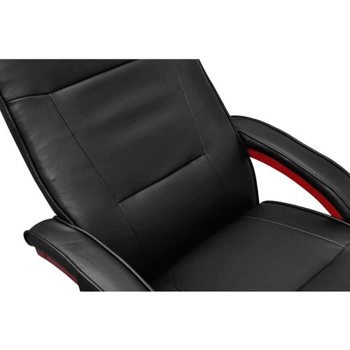 Masažna stolica s osloncem od umjetne kože crna slika 44