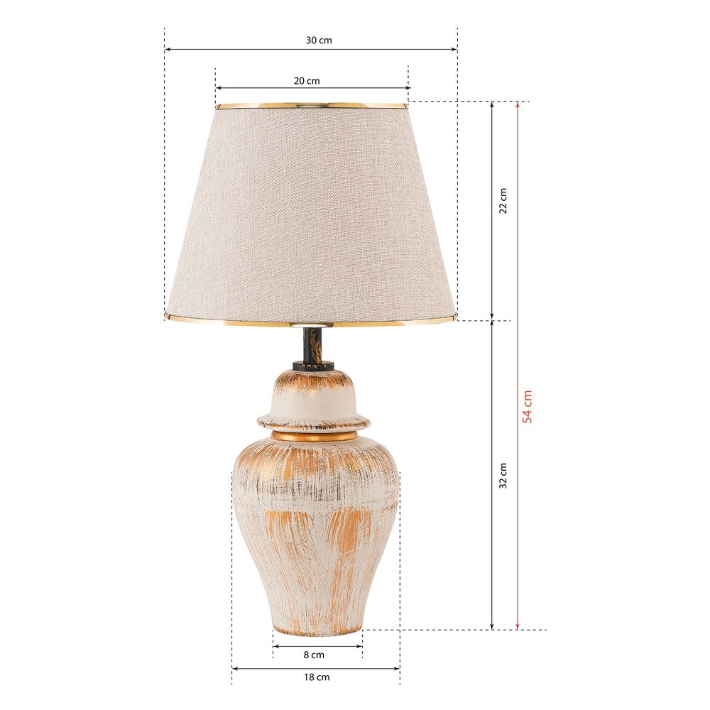 TM274 Krem Zlatna Stolna Lampa slika 5