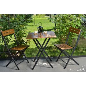 Floriane Garden Set vrtnih stolova i stolica (3 komada), orah crna boja, Bistro Set 4