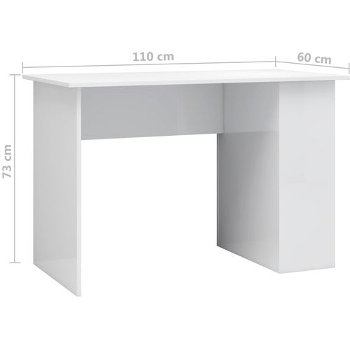 Radni stol visoki sjaj bijeli 110 x 60 x 73 cm od iverice slika 33
