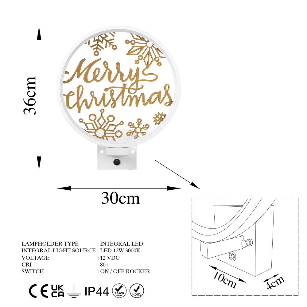 Zidna lampa XMAS29 u bijeloj boji od bijelog zlata slika 8