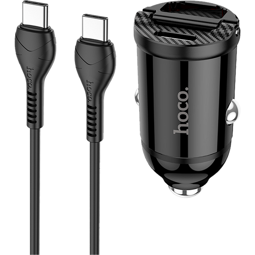 hoco. Auto punjač sa type C kabelom, PD + QC3.0, 2 x USB, 4.8 A - NZ2 Link, type C, Black slika 3