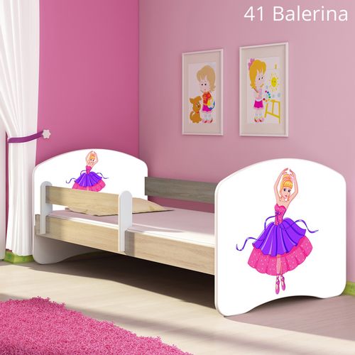 Dječji krevet ACMA s motivom, bočna sonoma 180x80 cm 41-balerina slika 1