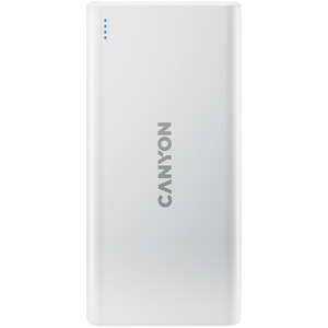 CANYON PB-106 Power bank 10000mAh Li-poly battery, Input 5V/2A, Output 5V/2.1A(Max), USB cable length 0.3m, 140*68*16mm, 0.24Kg, White