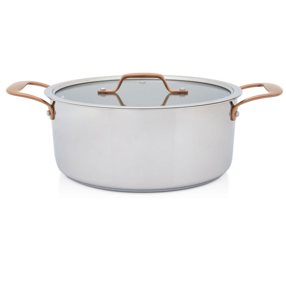 Metalac šerpa plitka inox 20 cm / 2.8 l sa staklenim poklopcem Venera slika 1