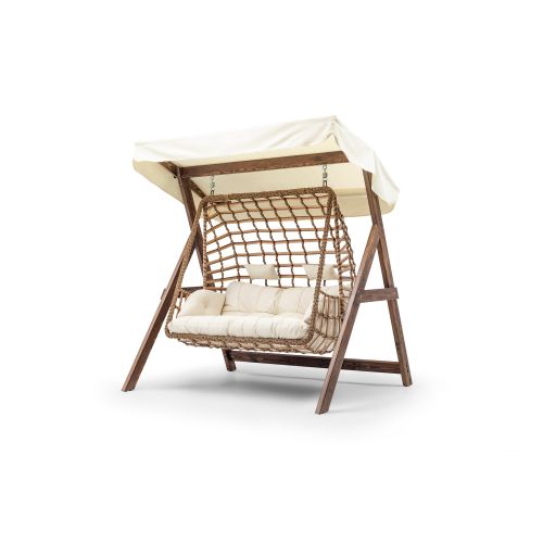 Girne - Cream Cream Garden Double Swing Chair slika 2