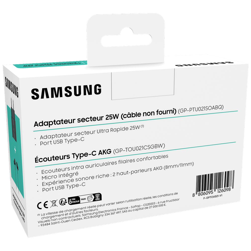 Samsung Set Punjač za mobitel Ta800 + IC100B slušalice - TA800N Charger+IC100B Headphones slika 2